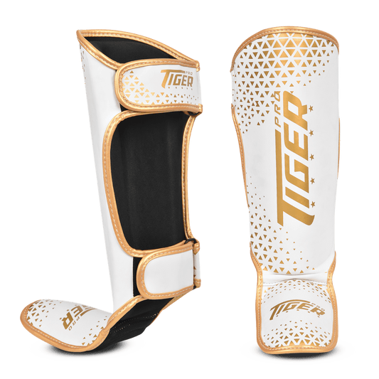 Youth Sparring Shin Guard WHITE/GOLD