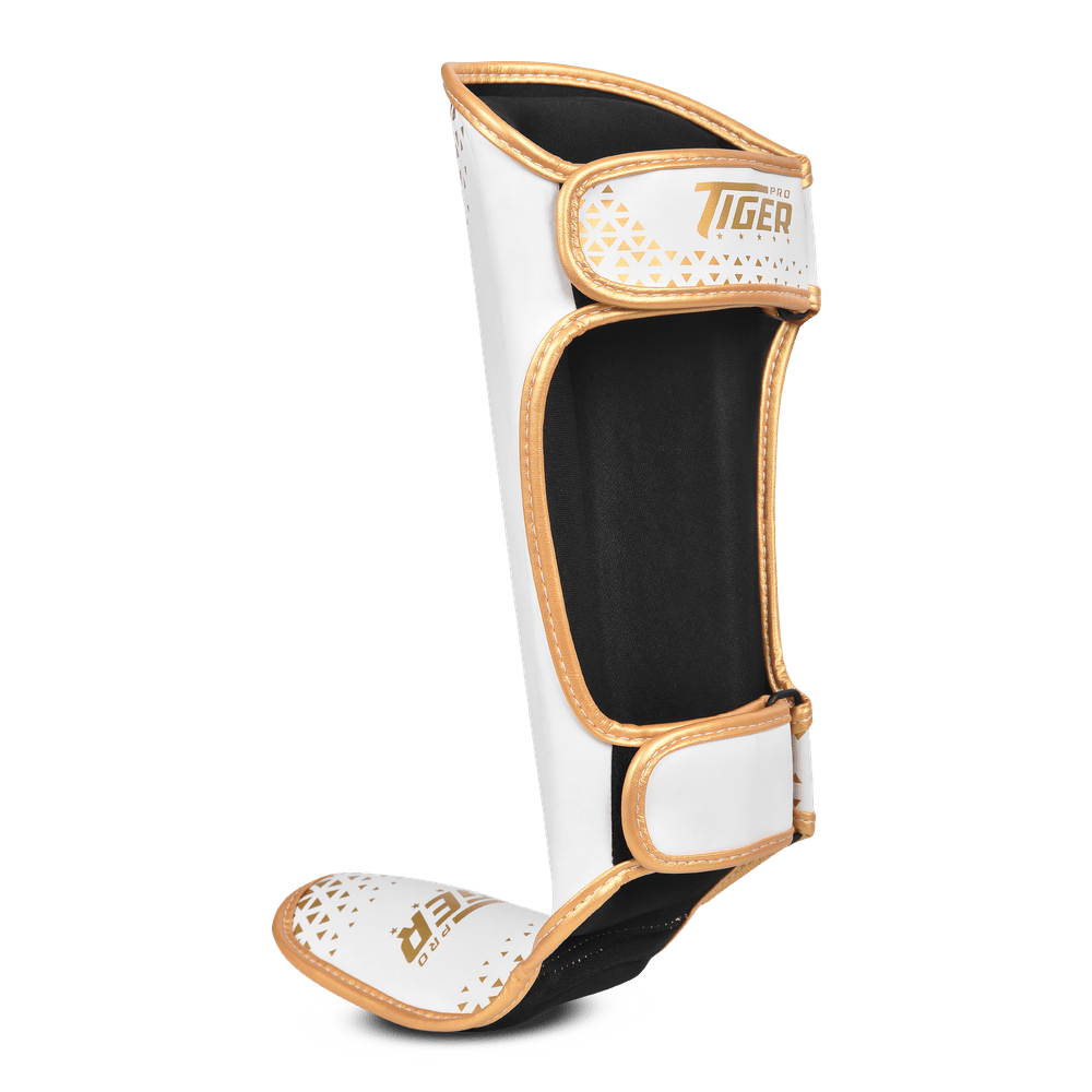 Youth Sparring Shin Guard WHITE/GOLD