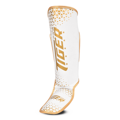 Youth Sparring Shin Guard WHITE/GOLD