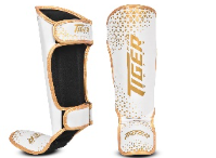 TIGER PRO Shin Guard WHITE GOLDEN