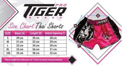 Tiger Face Thai Boxing Shorts Pink