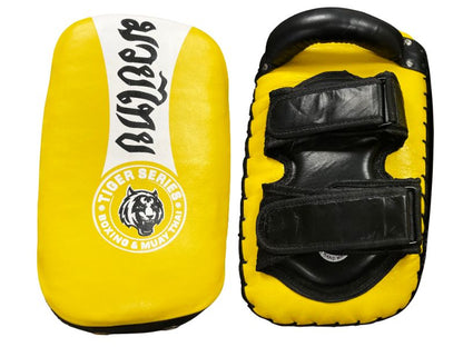 Pro Thai Gel Kick Pads in Geniune Leather - Yellow image