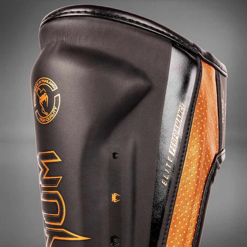 Venum Elite Evo Shinguards - White/Gold image 6
