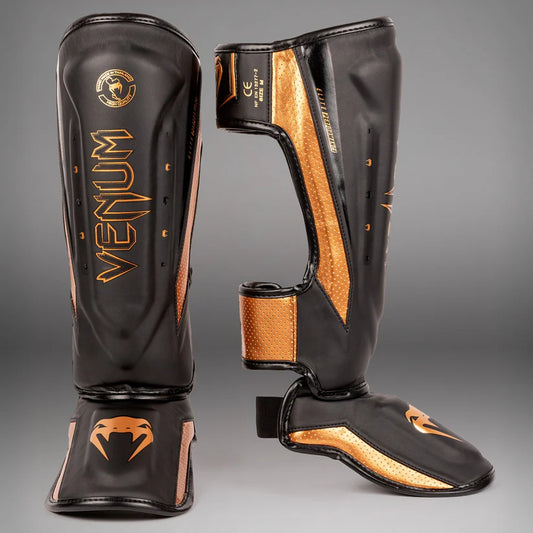 Venum Elite Evo Shinguards - Black/Bronze image 0