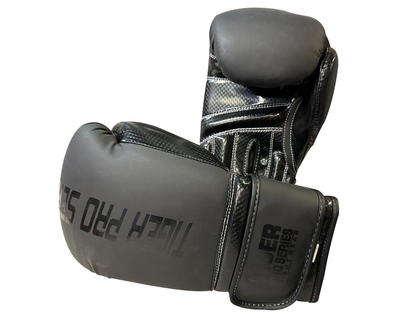 Matt Black Tiger Pro Boxing Gloves 10oz -16oz image 3