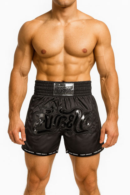 Dragon Thai Boxing Shorts Matt Black