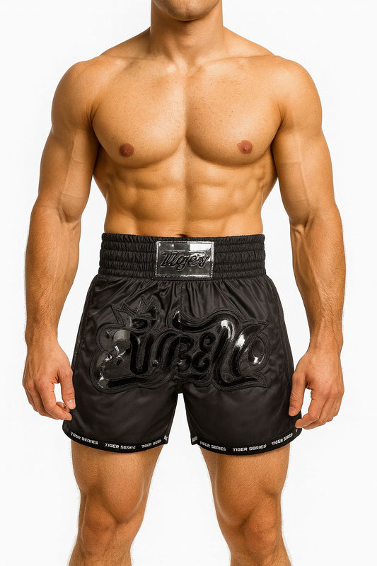 Dragon Thai Boxing Shorts Matt Black