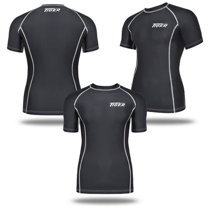 MMA Rash Guard Solid BLK Short Sleeve image 0