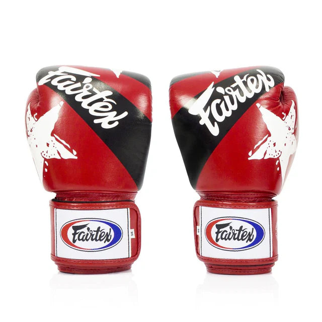 Boxing Gloves in Leather National Print Red image 1
