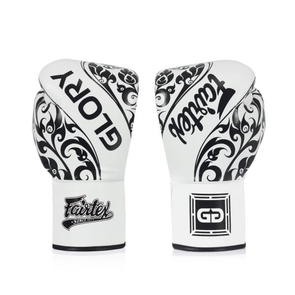 Gants de boxe en cuir Édition limitée Glory Noir/Blanc