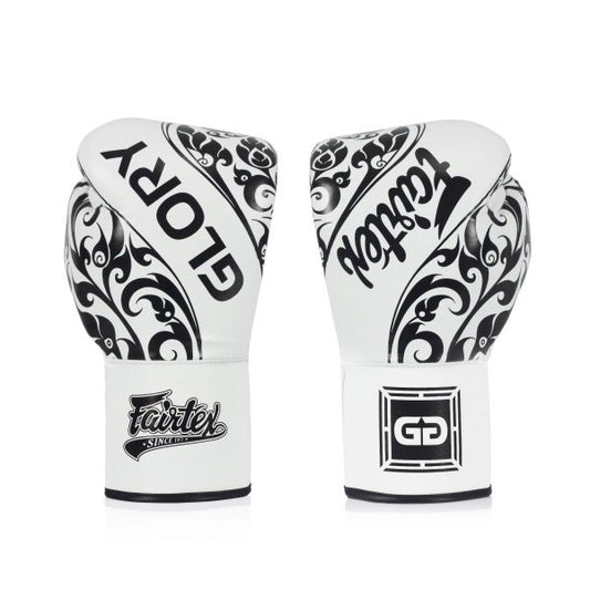 Gants de boxe en cuir Édition limitée Glory Noir/Blanc