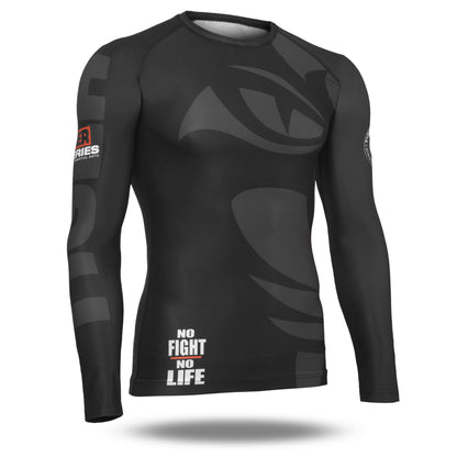 Long Sleeve Skin Fitted Rash guards Matt BLK image 3