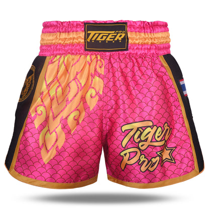 Youth Thai Boxing Shorts Flame - Hot Pink, L image