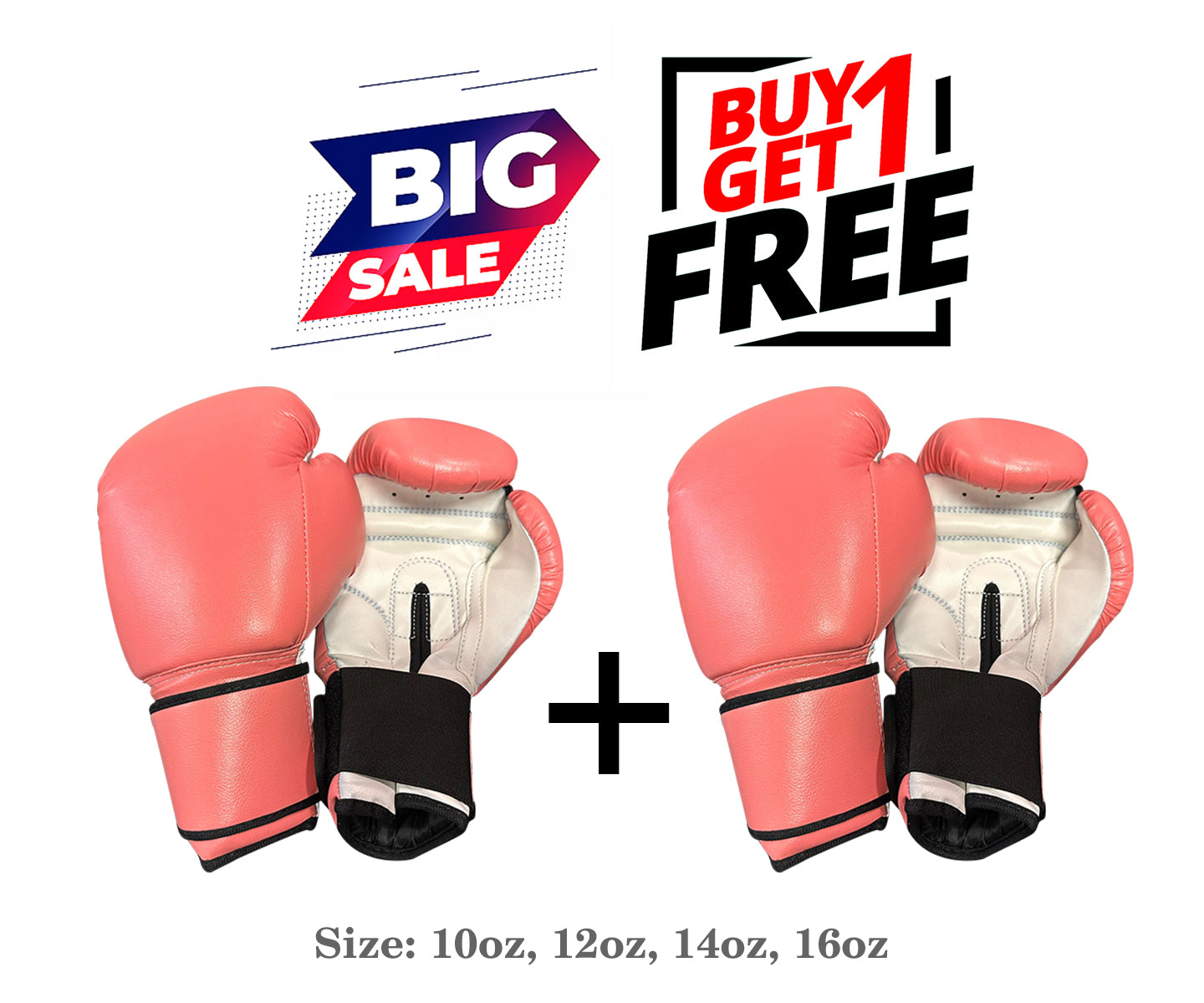 Solid Boxing Gloves Deal Buy 1 Get 1 free - Pink, 16oz image