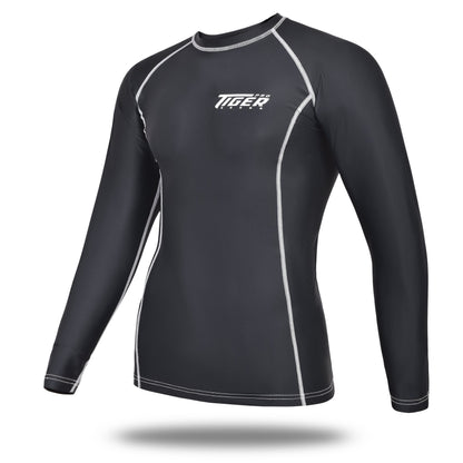 MMA Rash guard Solid BLK Long Sleeve image 3