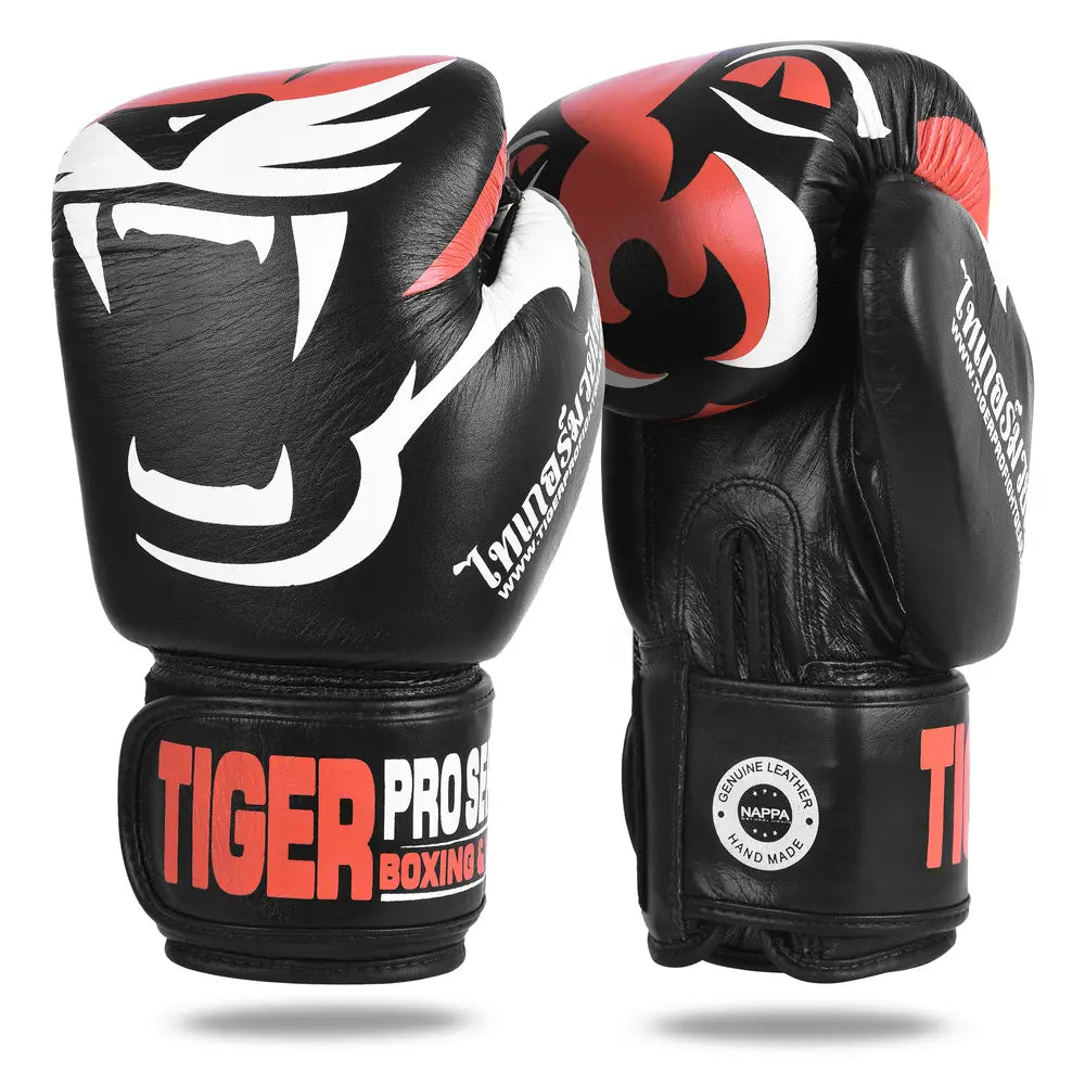 Professional Tiger Pro Boxing Gloves - Black, 12oz image