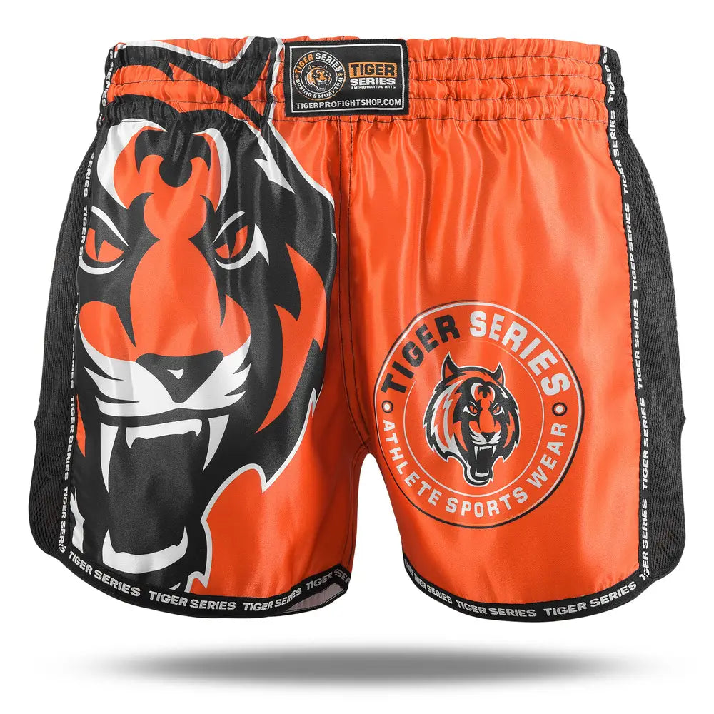 Thai Boxing Shorts - Orange/Black, 4XS image