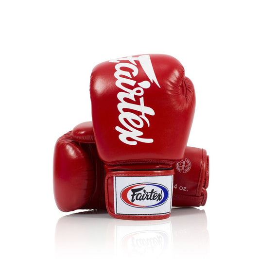 Boxing Gloves in Leather Deluxe Tight Fit Gloves Red