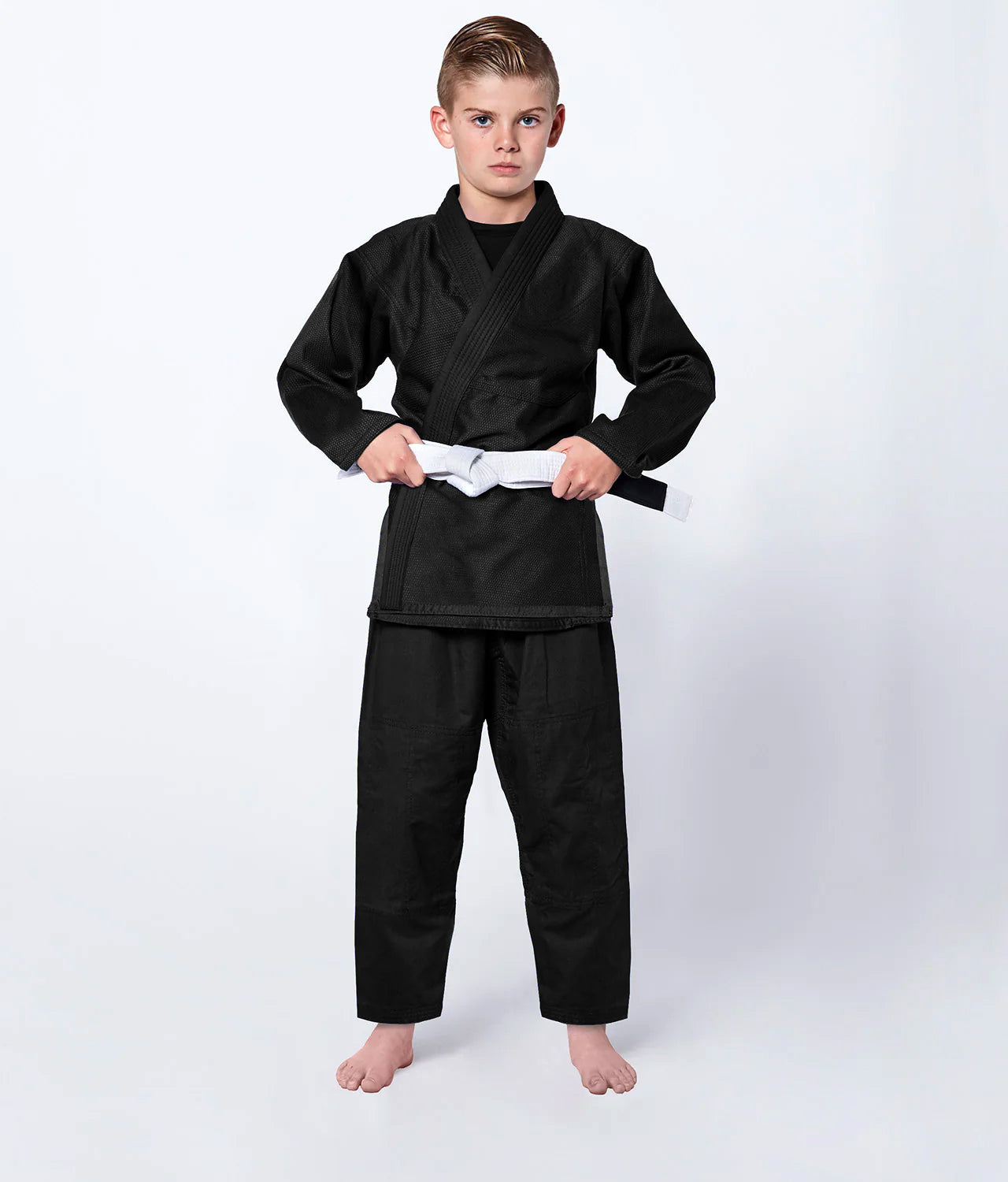 Youth Grappling Kimono Light Weight No Logo - Black, M4 image
