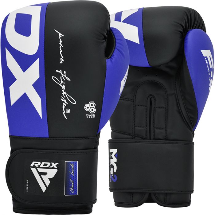 RDX F4 Boxing Sparring Gloves Hook & Loop - Blue, 10oz image