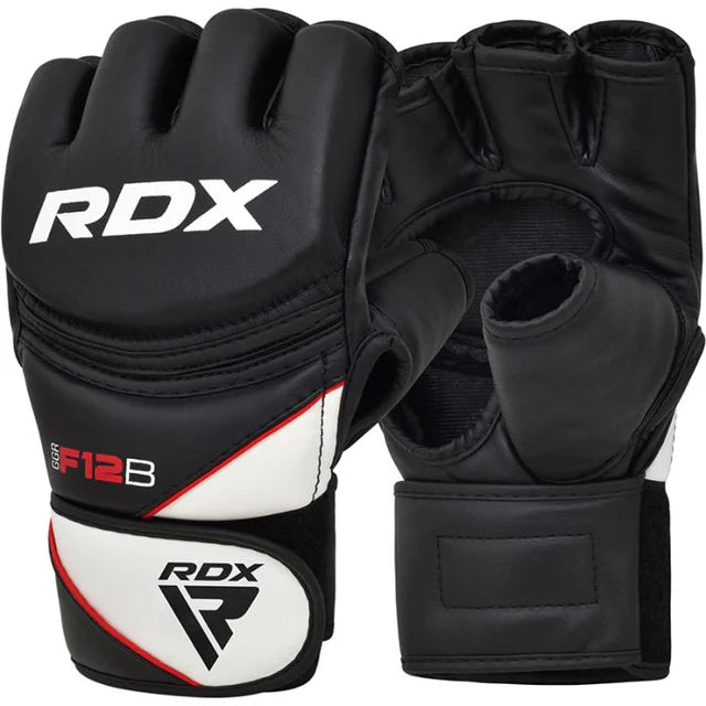 RDX F12 MMA Grappling Training Gloves Open PALM B/W