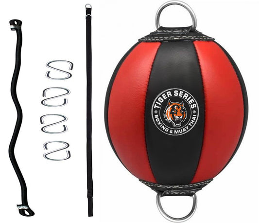 Pro Leather Floor To Ceiling Double End Ball For Boxing & MMA Training Red/Blk image 0