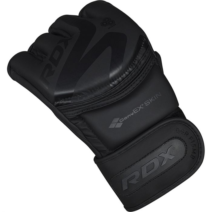 RDX F15 Noir MMA Grappling Training Gloves Open Palm Thumb Protection image 8