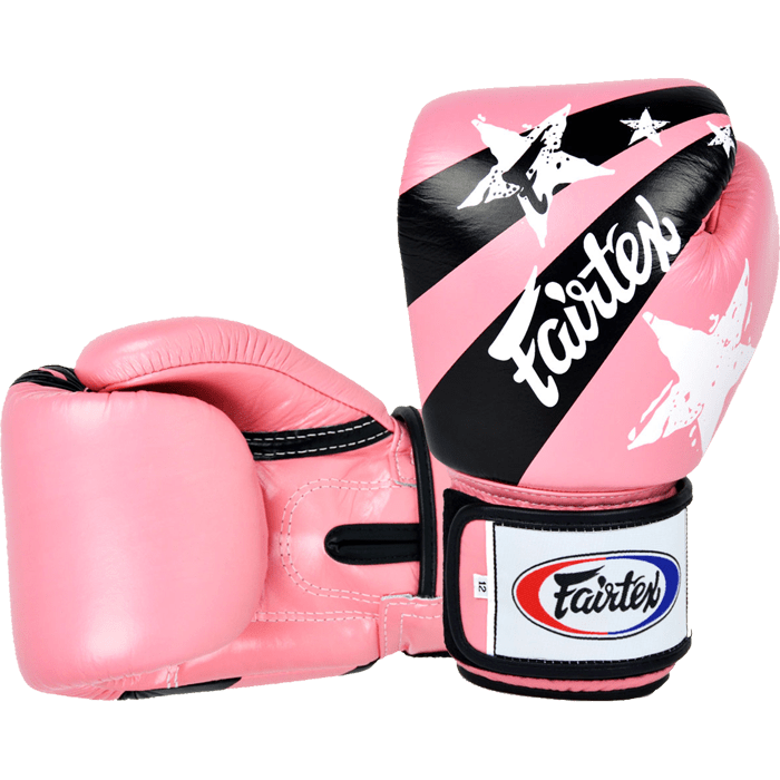 Boxing Gloves in Leather National Print Pink