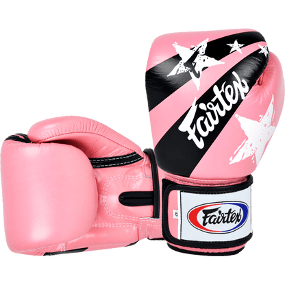 Boxing Gloves in Leather National Print Pink