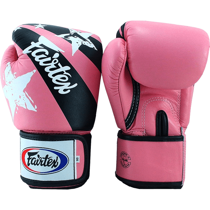 Boxing Gloves in Leather National Print Pink