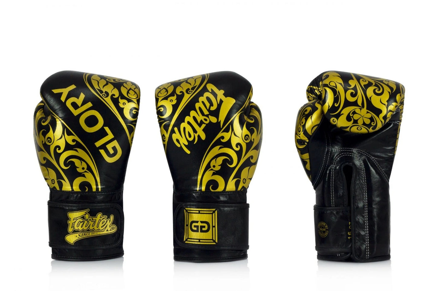 Boxing Gloves in Leather Limited Edition Glory Black/Gold