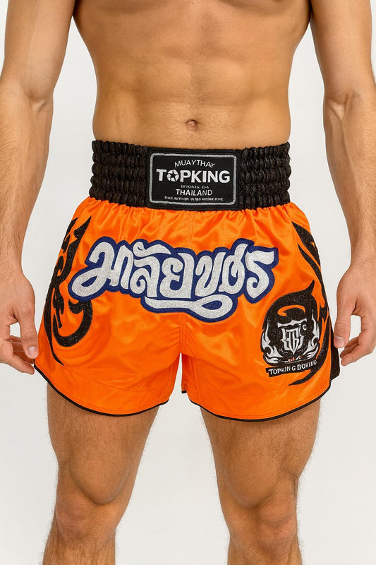 Top King Muay Thai Orange Shorts